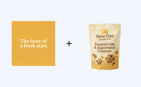 Tagline plus Packshot pairing